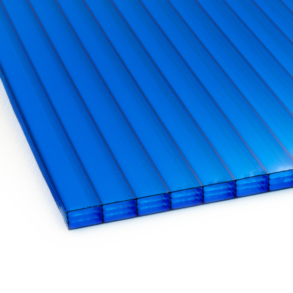Lámina de policarbonato alveolar azul 8mm 4 paredes 3.05 x 2.44m