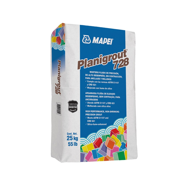 Mortero monocomponente Planigrout 728 25kg de alto desempeño