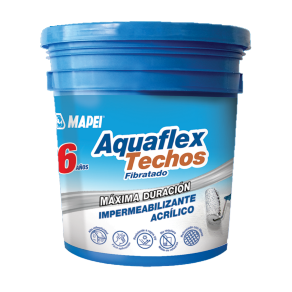 Impermeabilizante acrílico Aquaflex Techos Fibratado blanco 4L