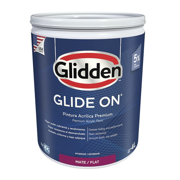 Pintura acrílica Glide On acabado mate base intermedia 1gl