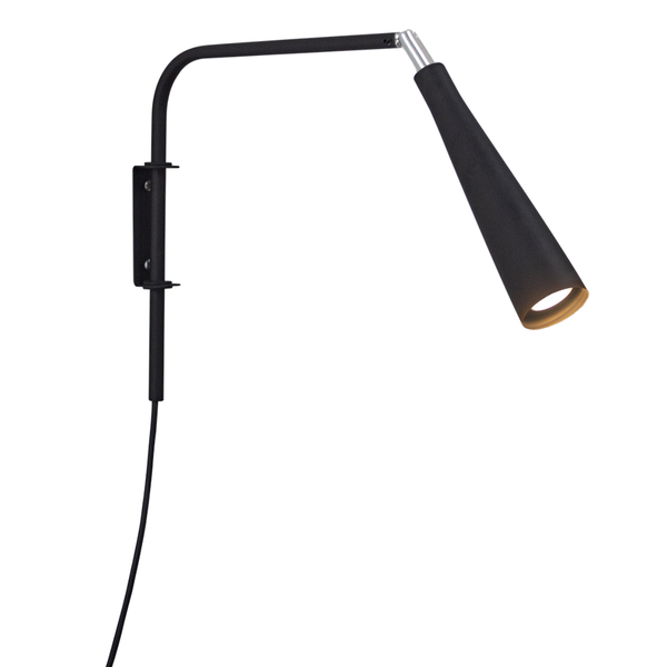 Lámpara de pared Tubo negra 1 luz 60W