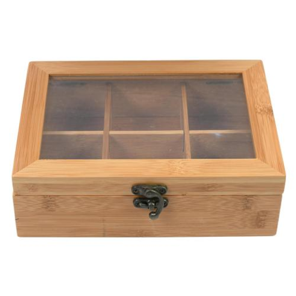 Caja de madera para organizar bolsas de te