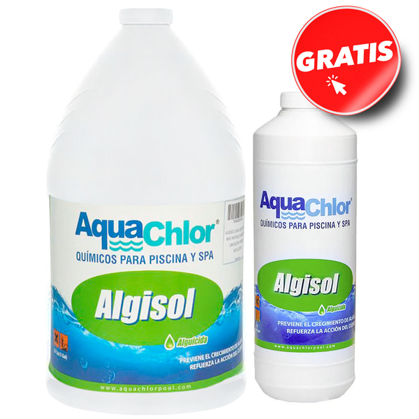 Químico para piscina Algisol de 1gl + GRATIS Algisol de 1L