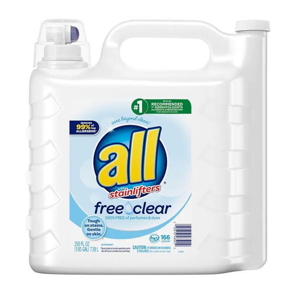 Detergente líquido  All Free Clear piel sensible de 250oz
