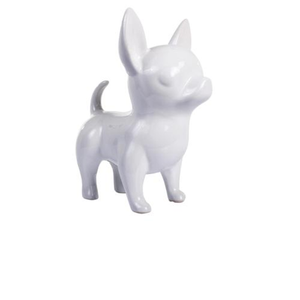 Figura decorativa de Chihuahua color blanco