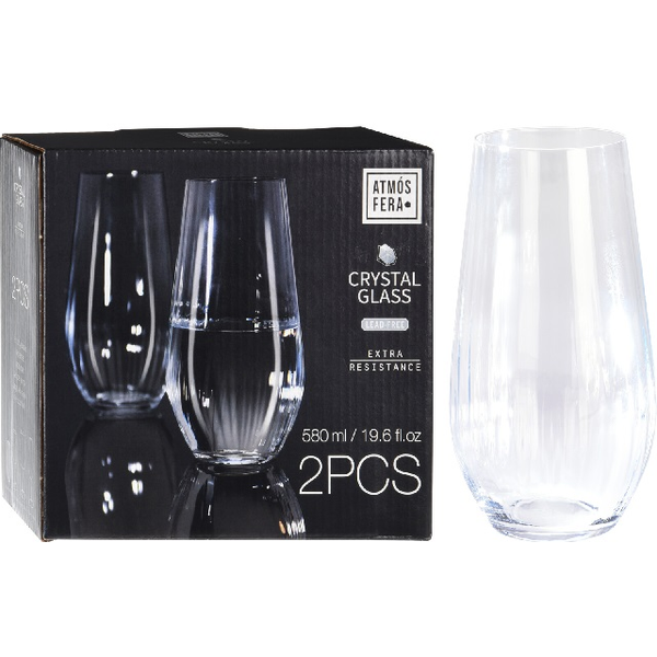 Juego de 2 vasos de Cristal 580ml