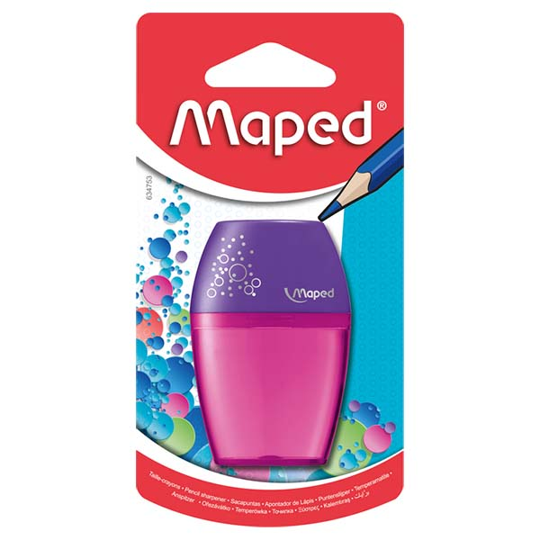 Sacapuntas Shaker sencillo de plástico colores surtidos MAPED