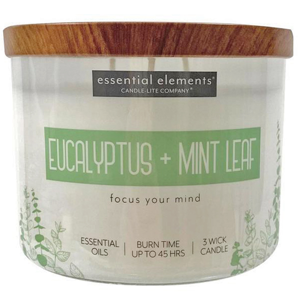 Vela de 14.75oz Essentials Elements con aroma a Eucalyptus + Mint Leaf
