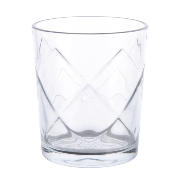 Juego de vasos de vidrio 13.5oz diseño Lattice - 4 unidades