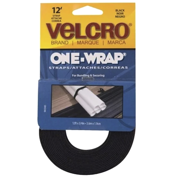 Velcro negro one-wrap de 19mm x 3.66m (3/4in x 12ft)