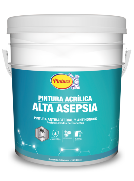 Pintura antibacterial Alta Asepsia base Pastel 5gl PINTUCO