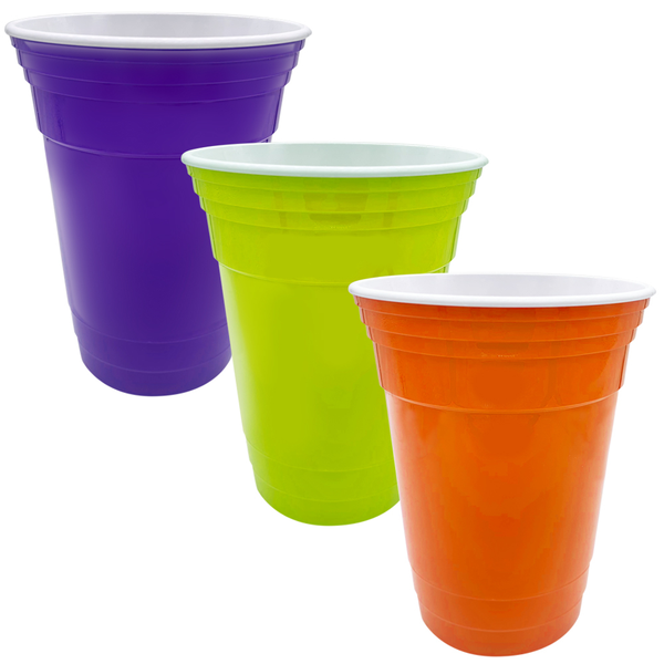 Vasos plásticos de 16oz de colores surtidos