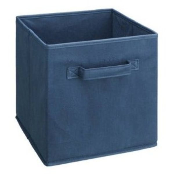 Cajón de tela de 10.5"x10.5"x11" azul adaptable al cubeicals