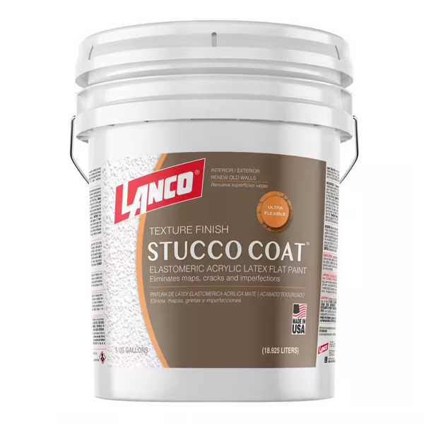 Pintura Stucco Coat elastomérica texturizada acabado mate de 5Gl