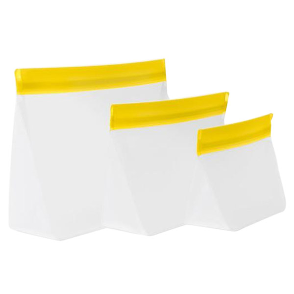Juego de 3 bolsas reutilizables de color amarillo