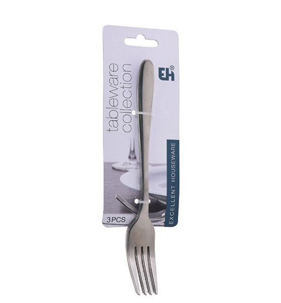 Set 3 tenedores acero inoxidable - Excellent Houseware