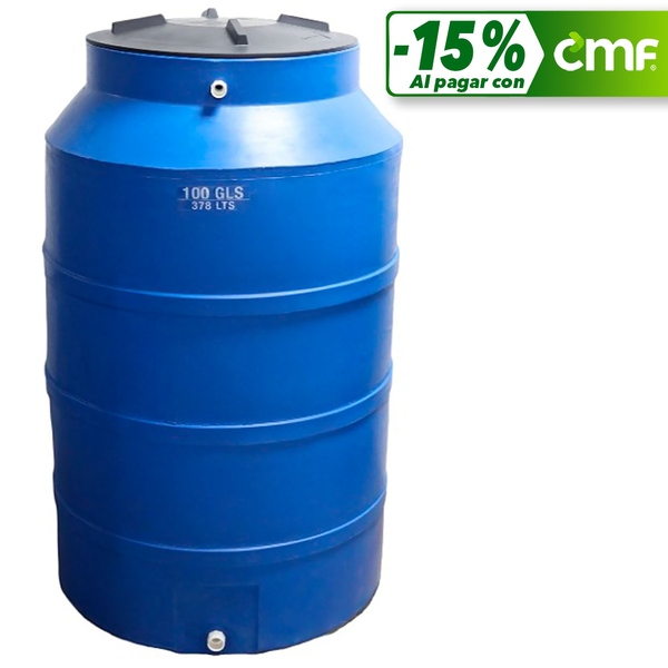 Tanque para reserva de agua con capacidad de 50gl color azul