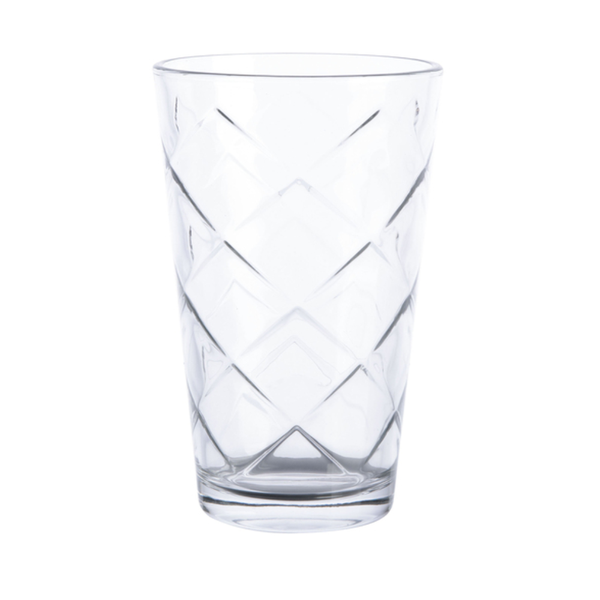 Juego de vasos de vidrio 16oz diseño Lattice - 4 unidades