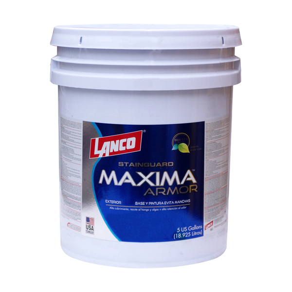 Pintura acrílica Máxima Armor acabado mate color blanco 5gl