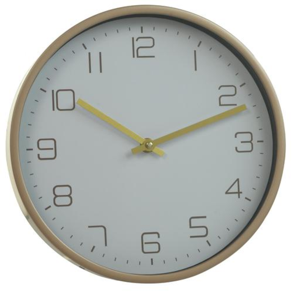 Reloj de Pared con números grandes color dorado/blanco