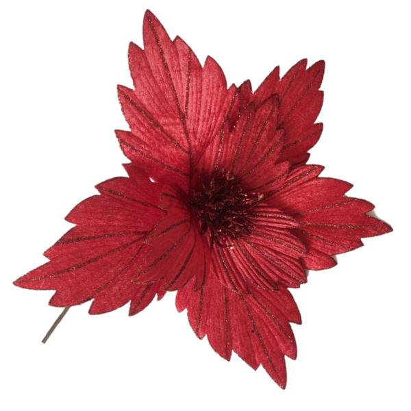 Poinsetia artificial 64cm para decoración color roja