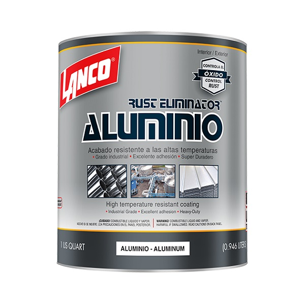 Pintura de esmalte acrílico Rust Eliminator color aluminio 1/4gl