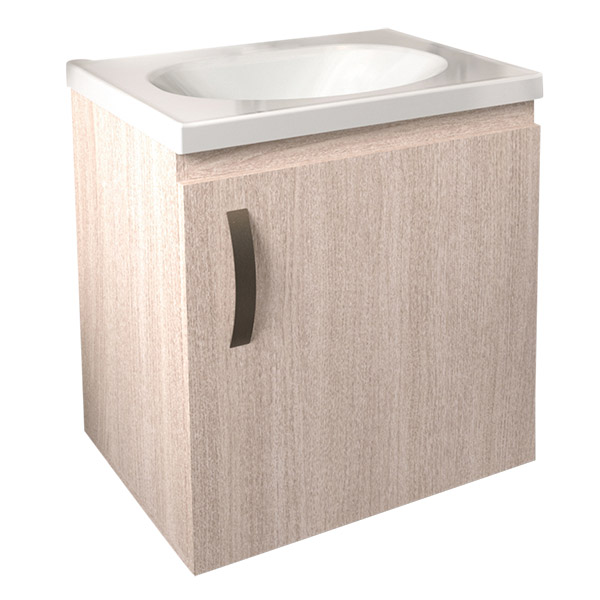 Mueble Básico de 48x38cm color mali con lavamanos Eco color blanco