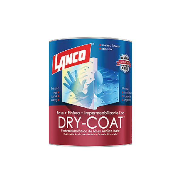 Pintura 3 en 1 Dry Coat liso mate base accent 1/4 galón (0.946 litros) LANCO