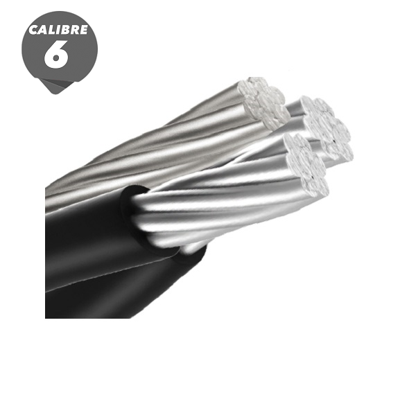 Cable patella triplex de 1m calibre 6AWG color negro
