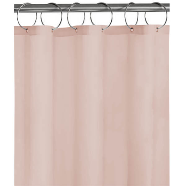 Cortina de baño plástica de 6 ganchos de color rosa