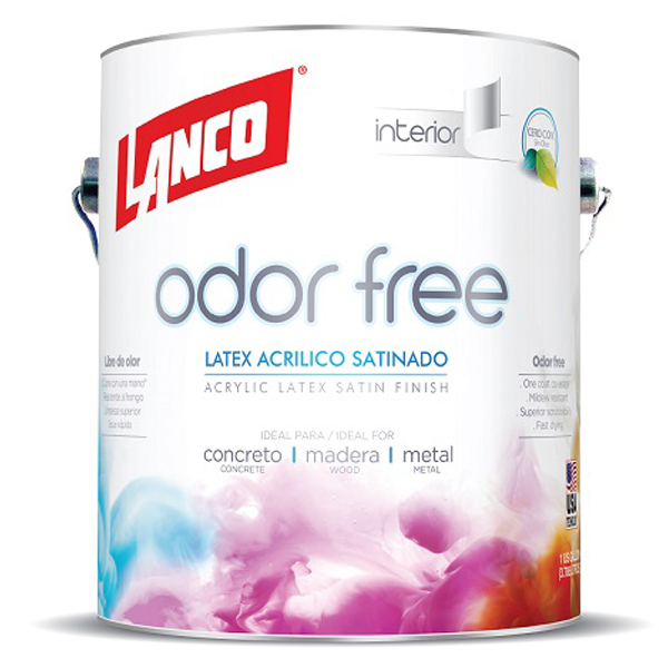 Pintura de látex acrílico Odor Free acabado satinado base deep 1gl