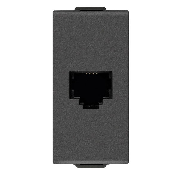 Conector telefónico RJ11 6/4 color negro