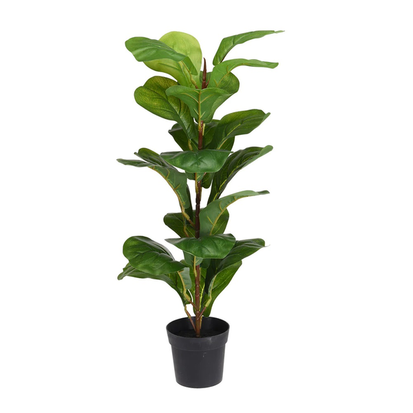 Planta Palmera Artificial Con Pote Negro 80 Cm