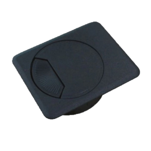 Pasacable de PVC rectangular color negro