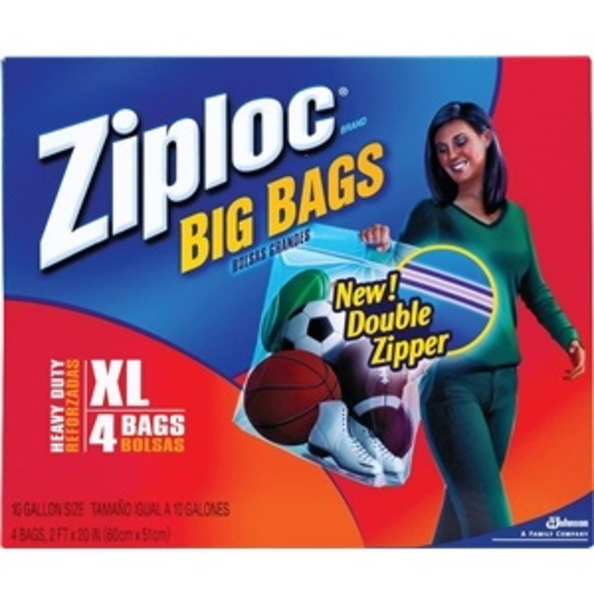Bolsa organizadora Ziploc XL ( 4 unidades) 10 galones