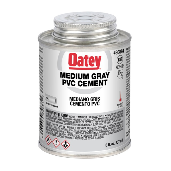 Cemento líquido para PVC de 1/2 pinta gris medio