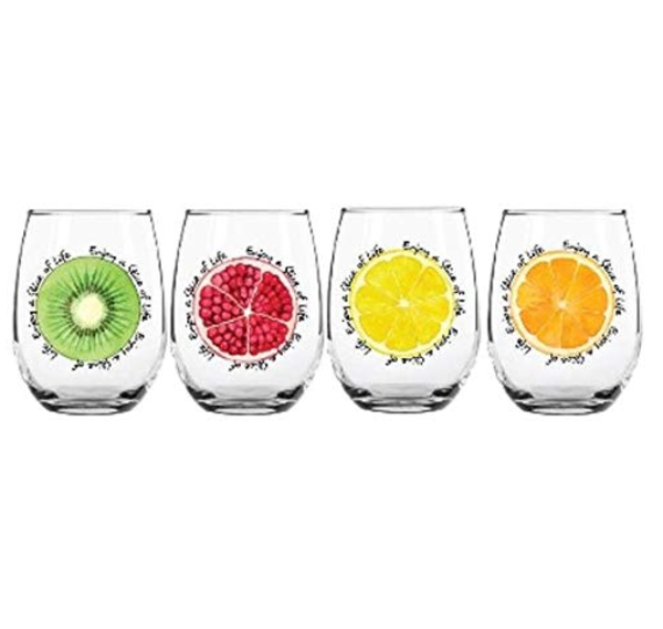 Juego de 4 vasos para vino 18.5oz Frutas