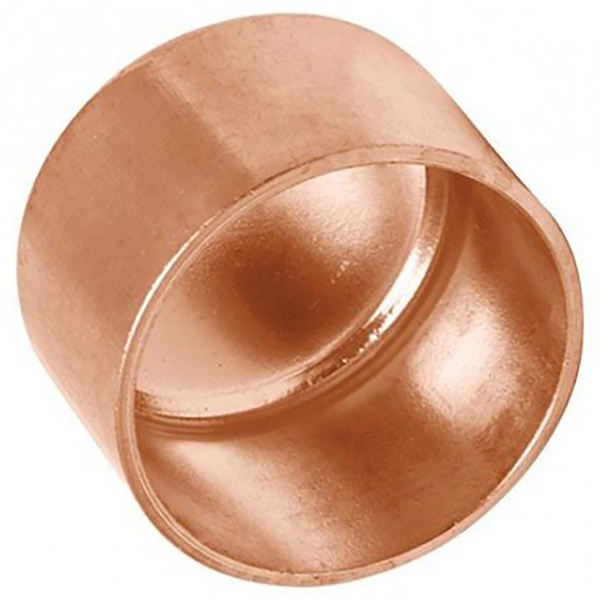 Tapón hembra de cobre de 1/2" liso para sellar o tapar tuberías