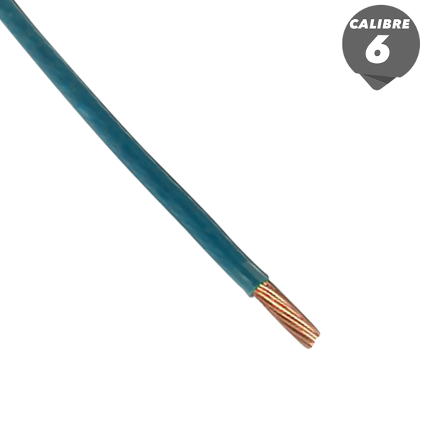 Cable THHN #6 x 1M de color azul