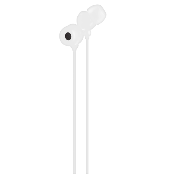 Audífono estéreo blanco de tapón de silicona