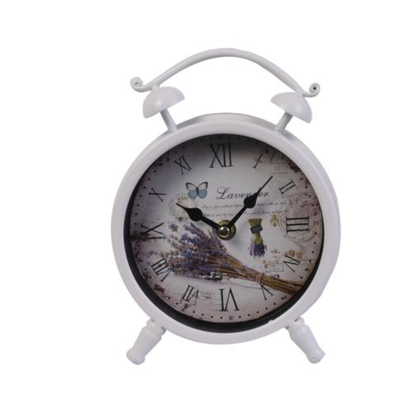 Reloj de mesa de 16cm x 22cm tipo mariposa de color blanco