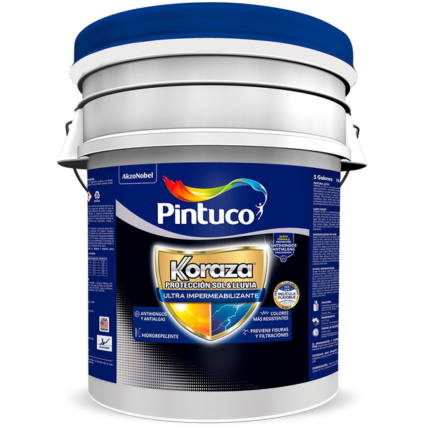 Pintura elastomérica Koraza Ultra 3 en 1 base pastel 5gl