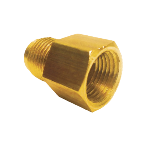 Conector flared macho-hembra de 3/8" x 3/8" de bronce - 2 unidades