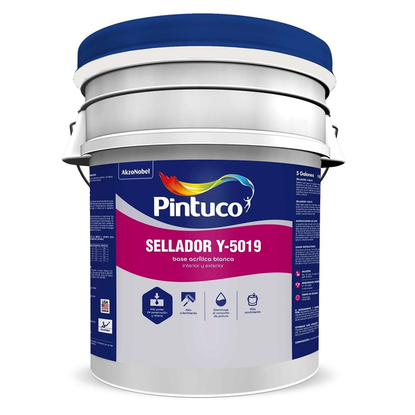 Sellador acrílico Y-5019 color blanco mate de 5gl