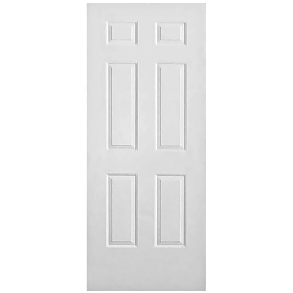 Puerta de metal 3' x 7' de 6 paneles blanca