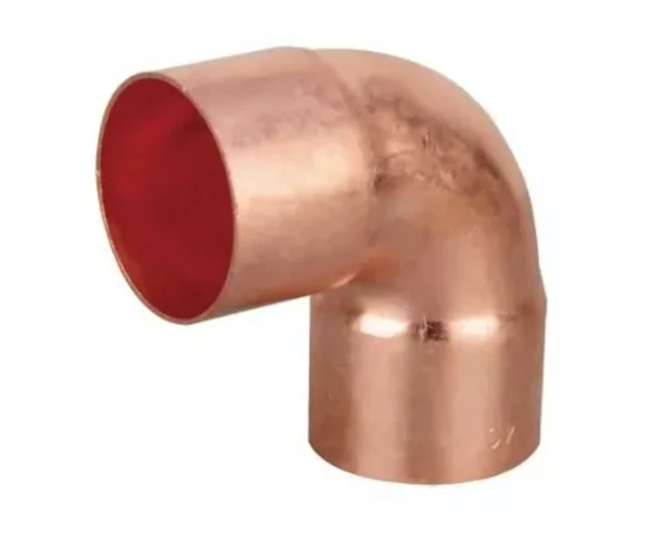Codo de cobre de 1 1/4" x 90° liso para conexiones