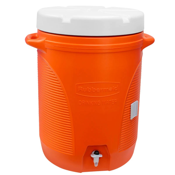 Cooler comercial color naranja con capacidad de 10gl