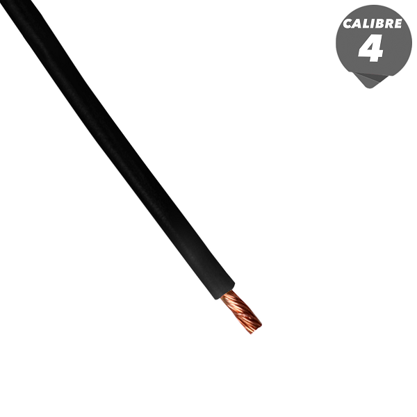 Cable THHN de 1m calibre 4AWG color negro
