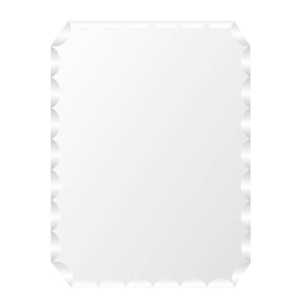 Espejo rectangular de baño de 60cm x 45cm con diseño en el borde AKUA