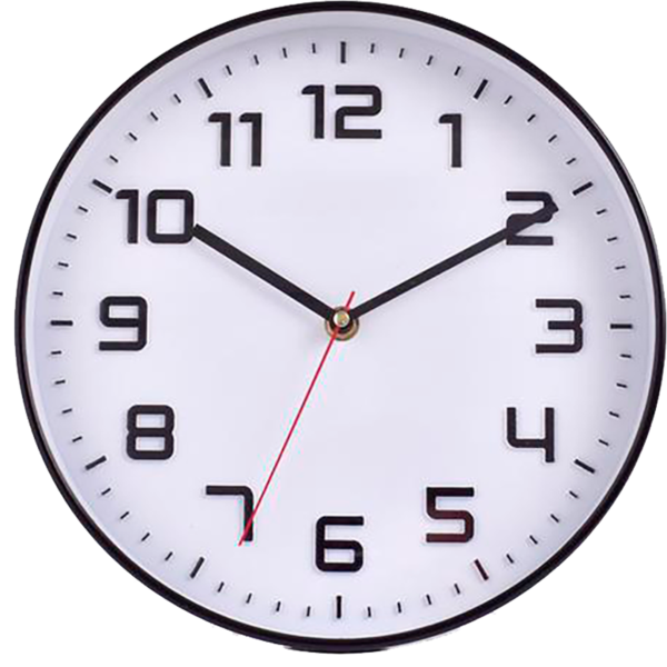 Reloj de pared con marco de metal color blanco/negro